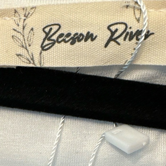 Beeson River Dress Ivory Color Block Royal Blue Floral Accent Sleeveless (S-XL) - Picture 10 of 12